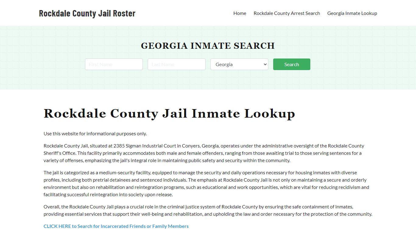 Rockdale County Jail Roster Lookup, GA, Inmate Search