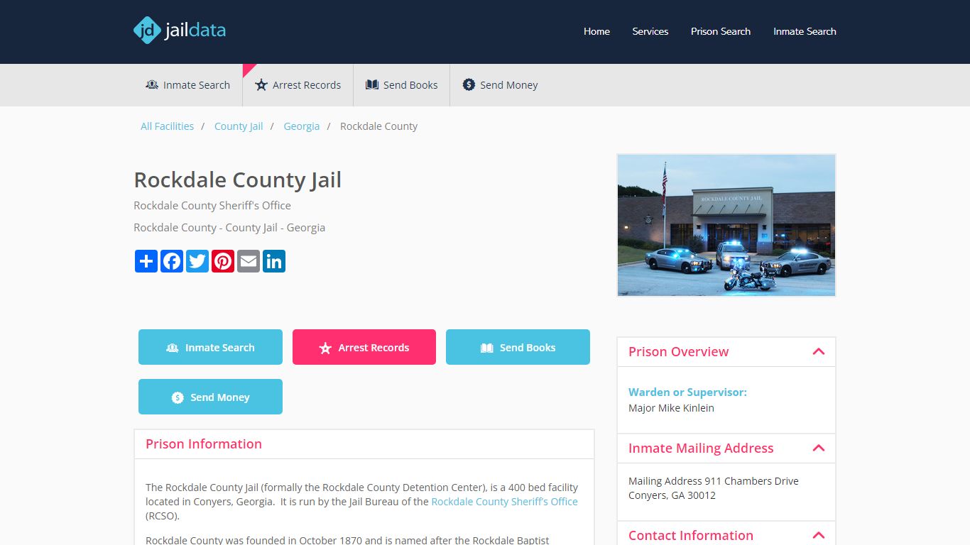 Rockdale County Jail: Inmate Search, Mugshots, Visitation - Conyers ...